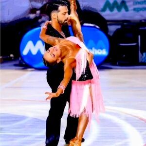 Chic Pink Fringe Dance Dress